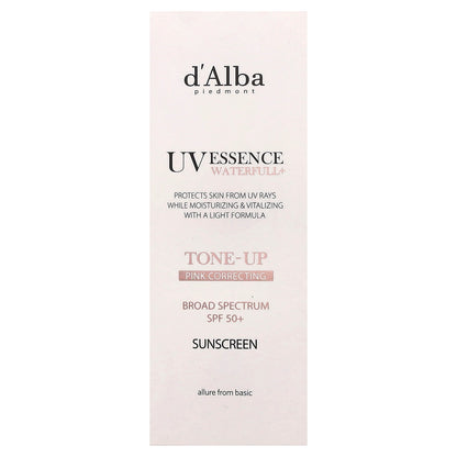 d'Alba Piedmont UV Essence Waterfull+ Tone-Up Pink Correcting Sun Cream SPF 50+ PA++++