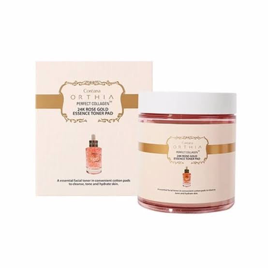 Coreana Orthia Perfect Collagen 24K Rose Gold Essence Toner Pad